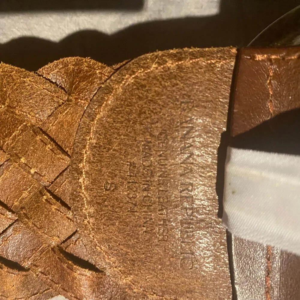 Banana Republic WIDE Braided Leather Belt Women's Brown Woven Small